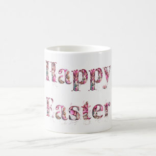 Mug Joyeux lapins de texte de Pâques OEufs de Pâques