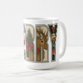 Mug JOYEUX – Lettre Artistique de Personnage de Noël (Devant droit)