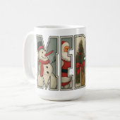 Mug JOYEUX – Lettre Artistique de Personnage de Noël (Devant gauche)
