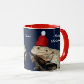 Mug Joyeux Lézard Dragon Bearé Noël - Santa Hat (Devant droit)