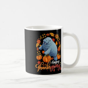 Mug Joyeux Manatee de Thanksgiving Dans les Feuilles C