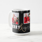 Mug Joyeux Marié Noir Blanc Premier Noël (Devant gauche)