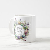 Mug Joyeux Monogramme personnalisé de la couronne d'oe (Devant gauche)