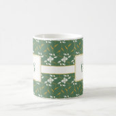 Mug Joyeux monogramme vert de la flore regale (Centre)