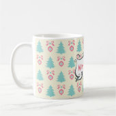 Mug Joyeux Motif de Noël avec Arbres Baubles & Bows (Gauche)