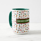 Mug Joyeux Motif de Noël Élégant (Devant gauche)