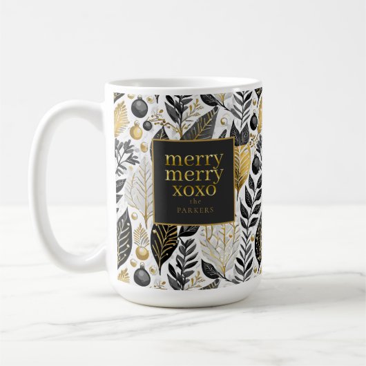Mug Joyeux Motif de Noël en or noir #21 ID1009 (Gauche)