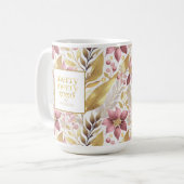 Mug Joyeux Motif de Noël rose or #21 ID1009 (Devant gauche)
