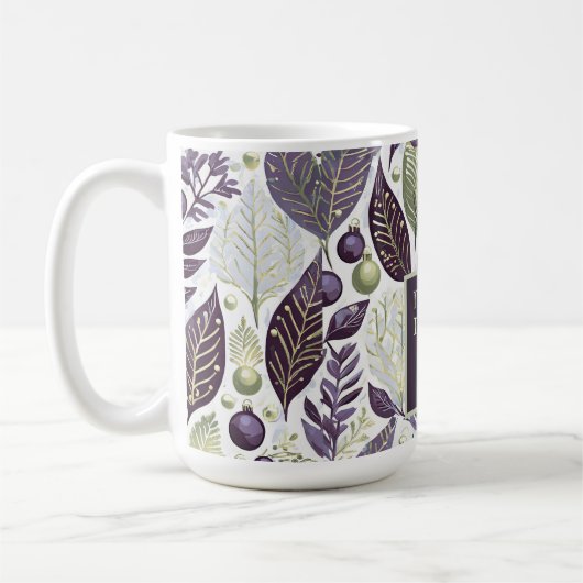 Mug Joyeux Motif de Noël vert violet #21 ID1009 (Gauche)