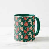 Mug Joyeux Noël 11oz Chapeau Vert & Mitaines (Devant droit)