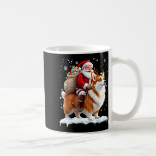Mug Joyeux Noël 2025 Santa à cheval sur Corgi Chien Xm