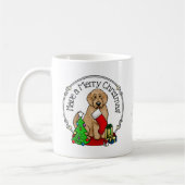 Mug Joyeux Noël 2 Goldendoodle (rouge doré) mignonne (Gauche)