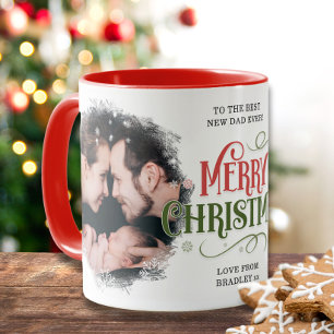 Mug Joyeux Noël 2 Photo Meilleur Nouveau Papa Jamais P