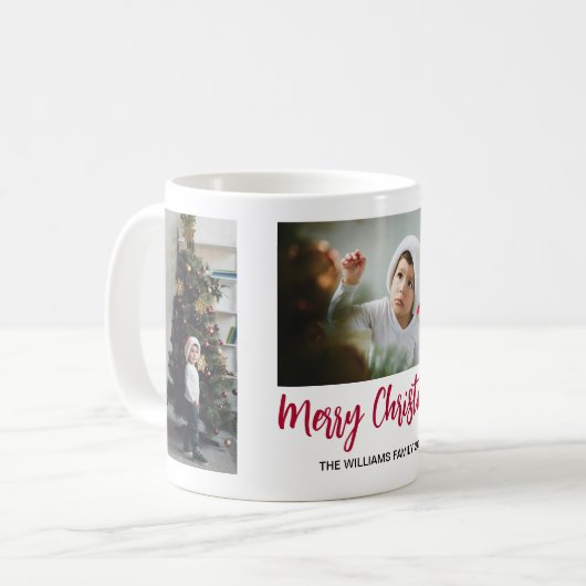 Mug Joyeux Noël 3 Photo Collage Cadeau (Devant gauche)
