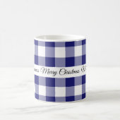 Mug Joyeux Noël à carreaux bleus rustiques (Centre)