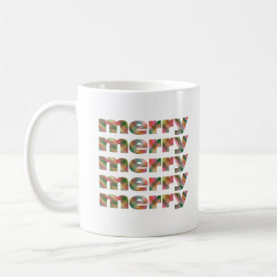 Mug Joyeux Noël à carreaux rouges et verts festifs uni