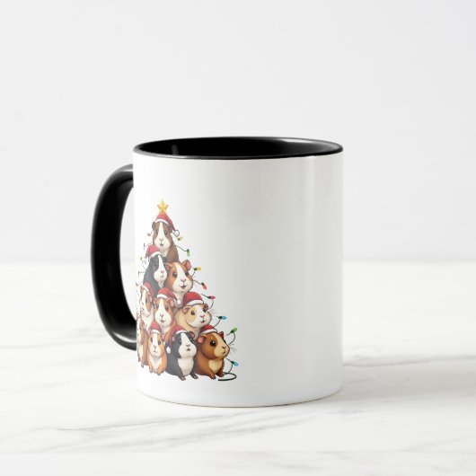 Mug Joyeux Noël à l'Arbre de Noël à la Guinée Pig (Devant gauche)