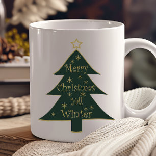 Mug Joyeux Noël à tous arbre de pin décoré