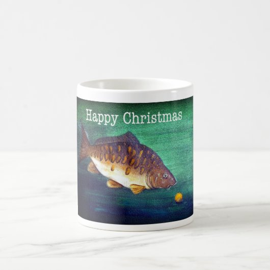 Mug Joyeux Noël à tous les pêcheurs de carpes cadeau. (Centre)