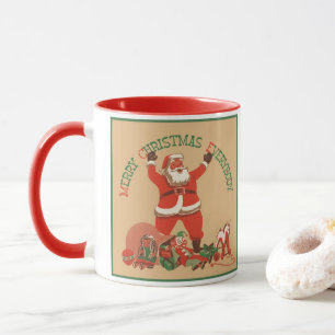 Mug Joyeux Noël à tout le monde ! Père Noël vintage