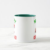 Mug Joyeux Noël ! Amusant Louveur de crabe de Noël (Centre)