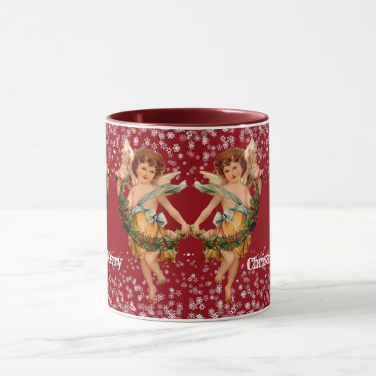Mug Joyeux Noël Angel hiver Flamme de neige fête pour  (Centre)