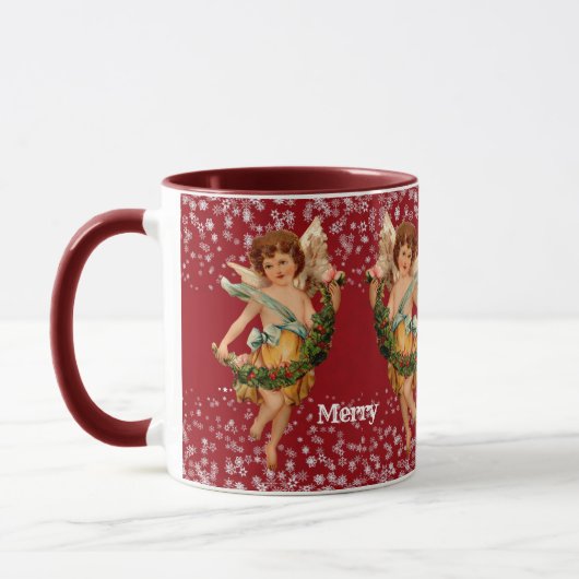 Mug Joyeux Noël Angel hiver Flamme de neige fête pour  (Gauche)