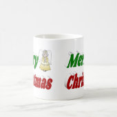 Mug Joyeux Noël Angel rouge vert demi typographie (Centre)