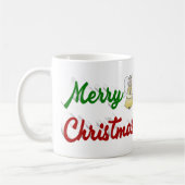 Mug Joyeux Noël Angel rouge vert script photo (Gauche)