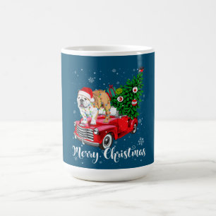 Mug Joyeux Noël Anglais Chien de taureaux Père Noël Re