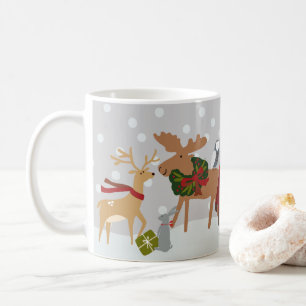 Mug Joyeux Noël Animaux de forêt de neige personnali
