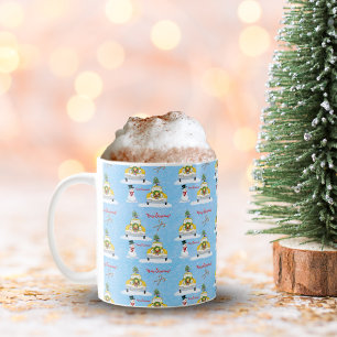 Mug Joyeux Noël années 50 New York motif de taxi jaune