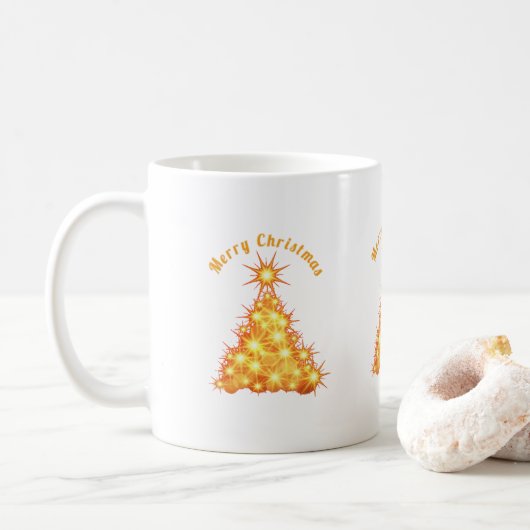 Mug Joyeux Noël Arbre d'or Thunder_Cove (Avec donut)