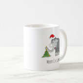 Mug Joyeux Noël Arbre mignon Mammoth Santa Hat (Devant droit)