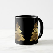 Mug Joyeux Noël Arbre noir et or Elégant (Devant droit)