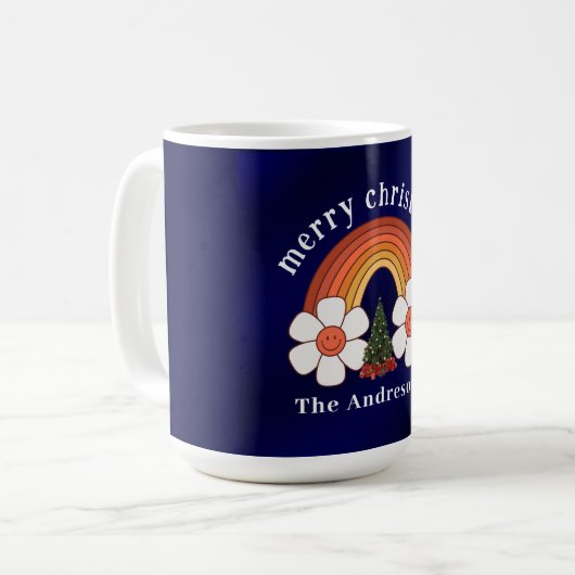 Mug Joyeux Noël arc-en-ciel Personnalisé (Devant gauche)