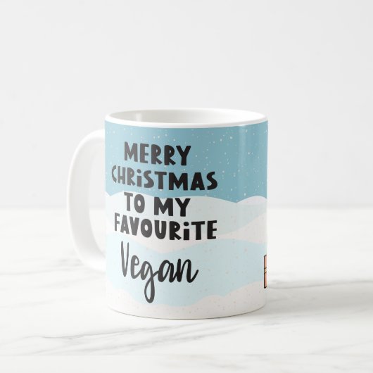 Mug Joyeux Noël au porcelet caricaturiste préféré de V (Devant gauche)