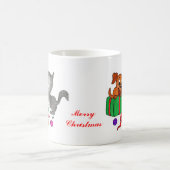 Mug Joyeux Noël avec chat et chiot (Centre)