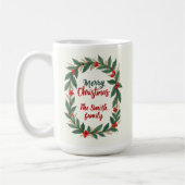 Mug Joyeux Noël avec couronne et nom (Gauche)