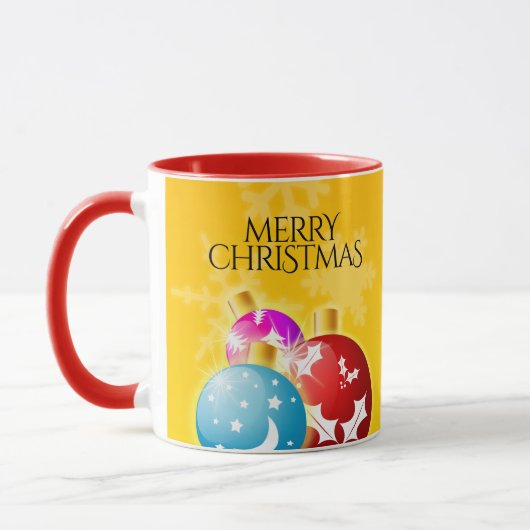 Mug Joyeux Noël avec des ornements Festive (Gauche)