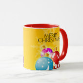 Mug Joyeux Noël avec des ornements Festive (Devant droit)