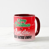 Mug Joyeux Noël avec Snowman sur Best Boss Ever (Devant droit)