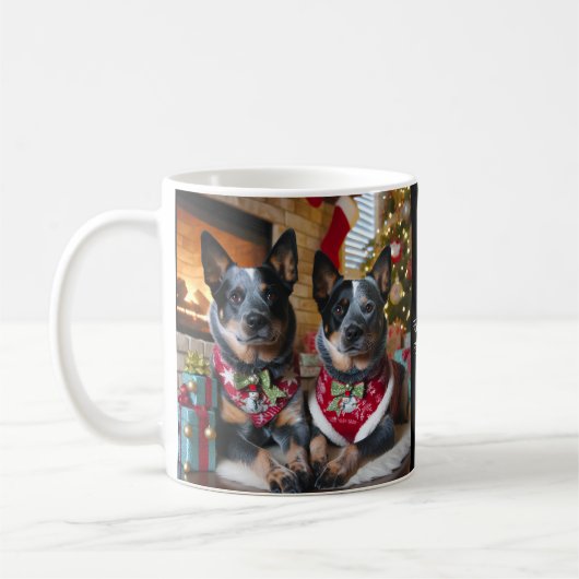 Mug Joyeux Noël avec un Blue Heeler ! (Gauche)