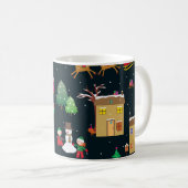 Mug Joyeux Noël avec une famille joyeuse et enneigée (Devant droit)