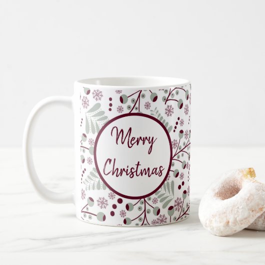 Mug Joyeux Noël Baies Rouges (Avec donut)