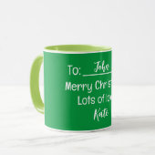 Mug Joyeux Noël Beaucoup d'amour Vert (Devant gauche)