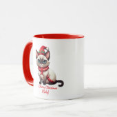 Mug Joyeux Noël Bébé Sultry Siamese Café de chat (Devant gauche)