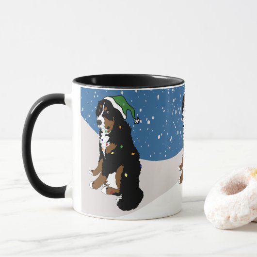 Mug Joyeux Noël Bernese Mountain Dog (Avec donut)