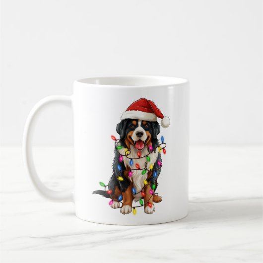 Mug Joyeux Noël Bernese Mountain Dog Santa Hat (Gauche)