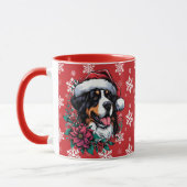 Mug Joyeux Noël Bernese Mountain Dog Santa Hat (Gauche)